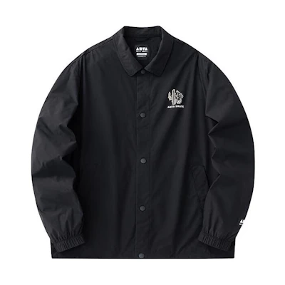 Anta Lifestyle Unisex Solid Black Single-Breasted Long-Sleeve Jacket 172428603-1