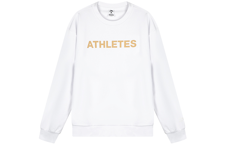 Anta Lifestyle Unisex White Sweatshirt - Oversized Letter Print Crewneck 972348713-4