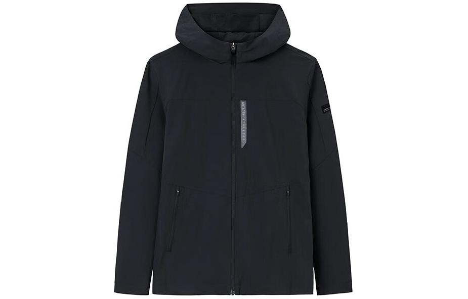 Anta Lightweight Black Training Zip-Up Hoodie Jacket 152427601-4