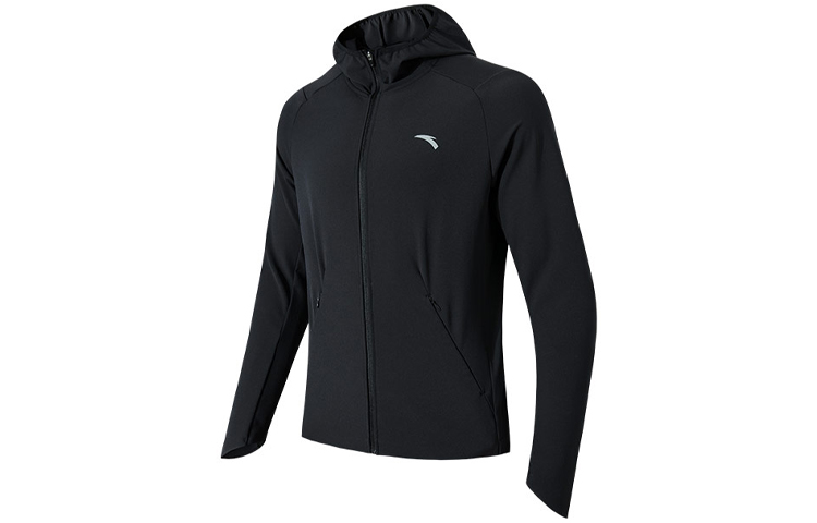 Anta Lightweight Breathable Running Hooded Woven Jacket - Black 952135604-4