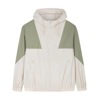 Anta Lightweight Colorblock Hooded Jacket Beige 152438626U-1