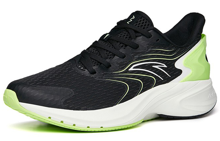 Anta Wormhole Tech Running Shoes 'Black White Green' 圖 2