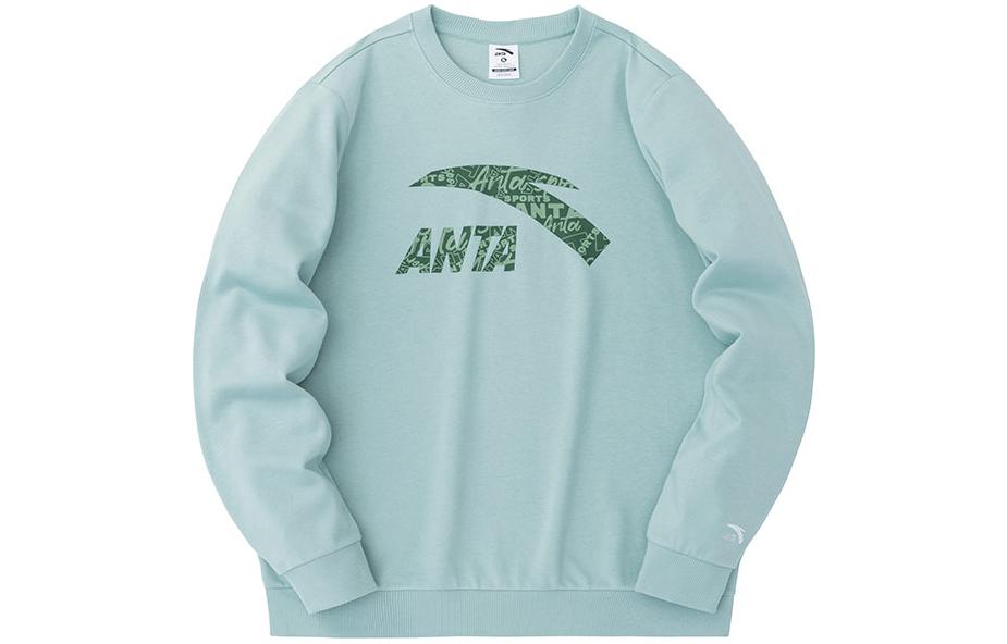 Anta Logo Crewneck Pullover Sweatshirt Unisex - Ark Blue 952338707-2