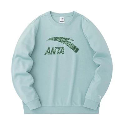 Anta Logo Crewneck Pullover Sweatshirt Unisex - Ark Blue 952338707-2