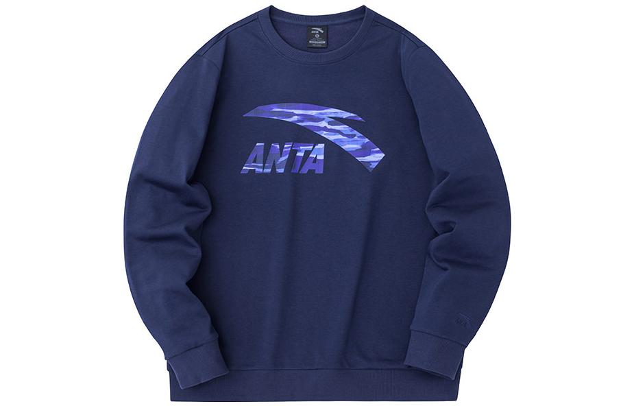 Anta Logo Crewneck Sweatshirt Unisex - Deep Navy 952338707-6