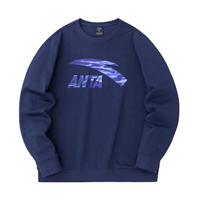 Anta Logo Crewneck Sweatshirt Unisex - Deep Navy 952338707-6
