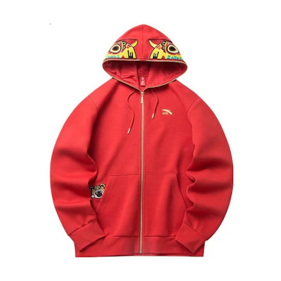 Anta Logo Embroidered Zip Hoodie Life Series Festive Red 152218719-4