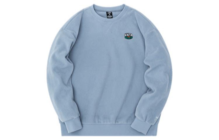 Anta Logo Graphic Crewneck Sweatshirt Unisex Blue - Lifestyle Series 952248704-3