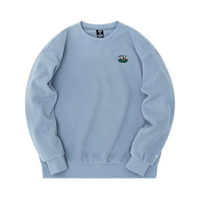 Anta Logo Graphic Crewneck Sweatshirt Unisex Blue - Lifestyle Series 952248704-3