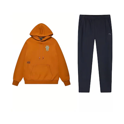 Anta Logo Hoodie and Jogger Set - Loose Fit with Adjustable Waist 952357302-1+172441719S-1