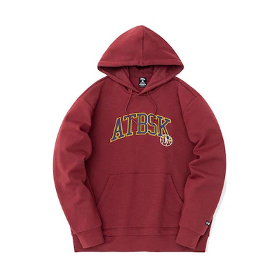 Anta Logo Print Drawstring Hoodie Dark Crimson 952241711-3