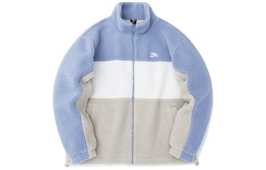 Anta Logo Print High Neck Zipper Colorblock Jacket Unisex Coastal Blue 1152248733-1