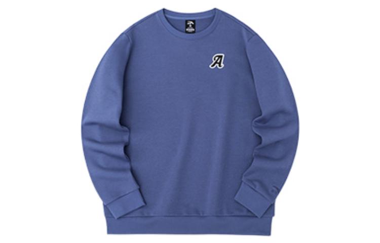 Anta Logo Print Pullover Sweatshirt Unisex Blue - Lifestyle Series 952238721-2