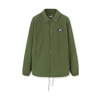 Anta Logo Printed Button-Up Collared Jacket Green Unisex 172238606-2