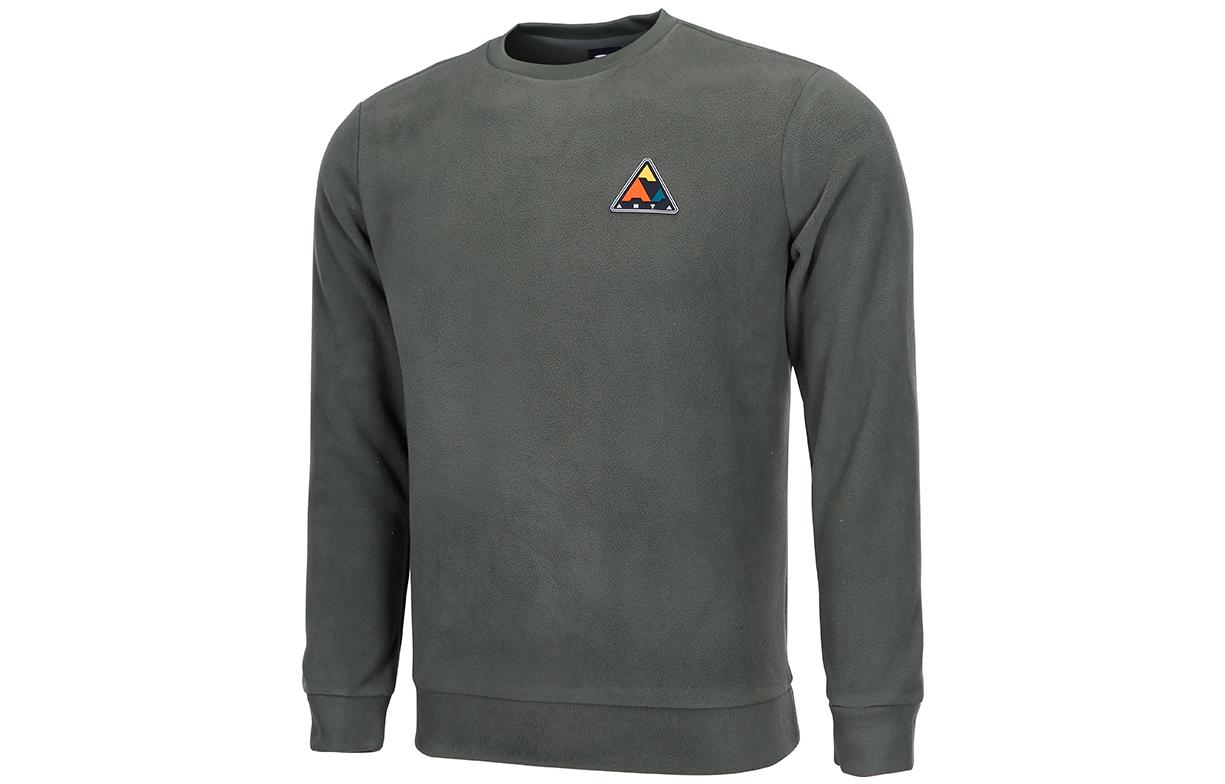 Anta Logo Printed Crew Neck Sweatshirt Green Long Sleeve 152046704-2