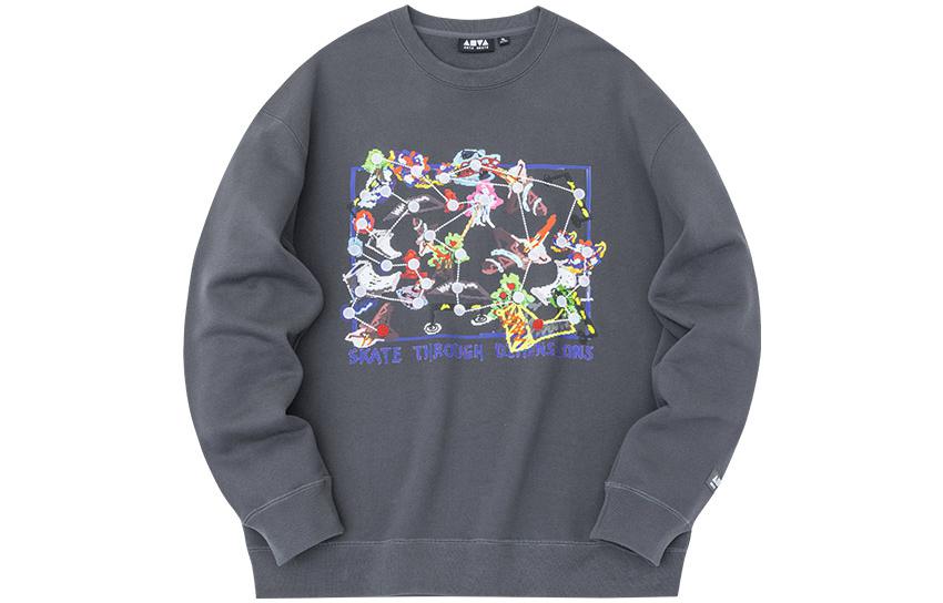 Anta Logo Printed Pullover Sweatshirt Unisex Wild Dove Grey 152318735-3