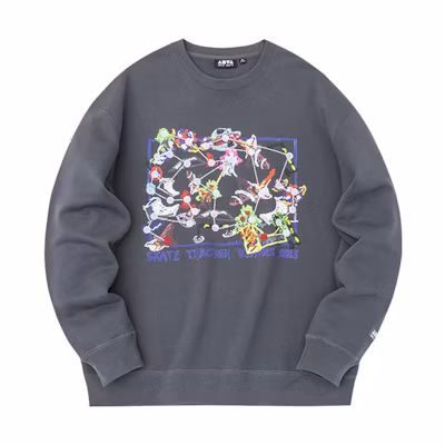 Anta Logo Printed Pullover Sweatshirt Unisex Wild Dove Grey 152318735-3