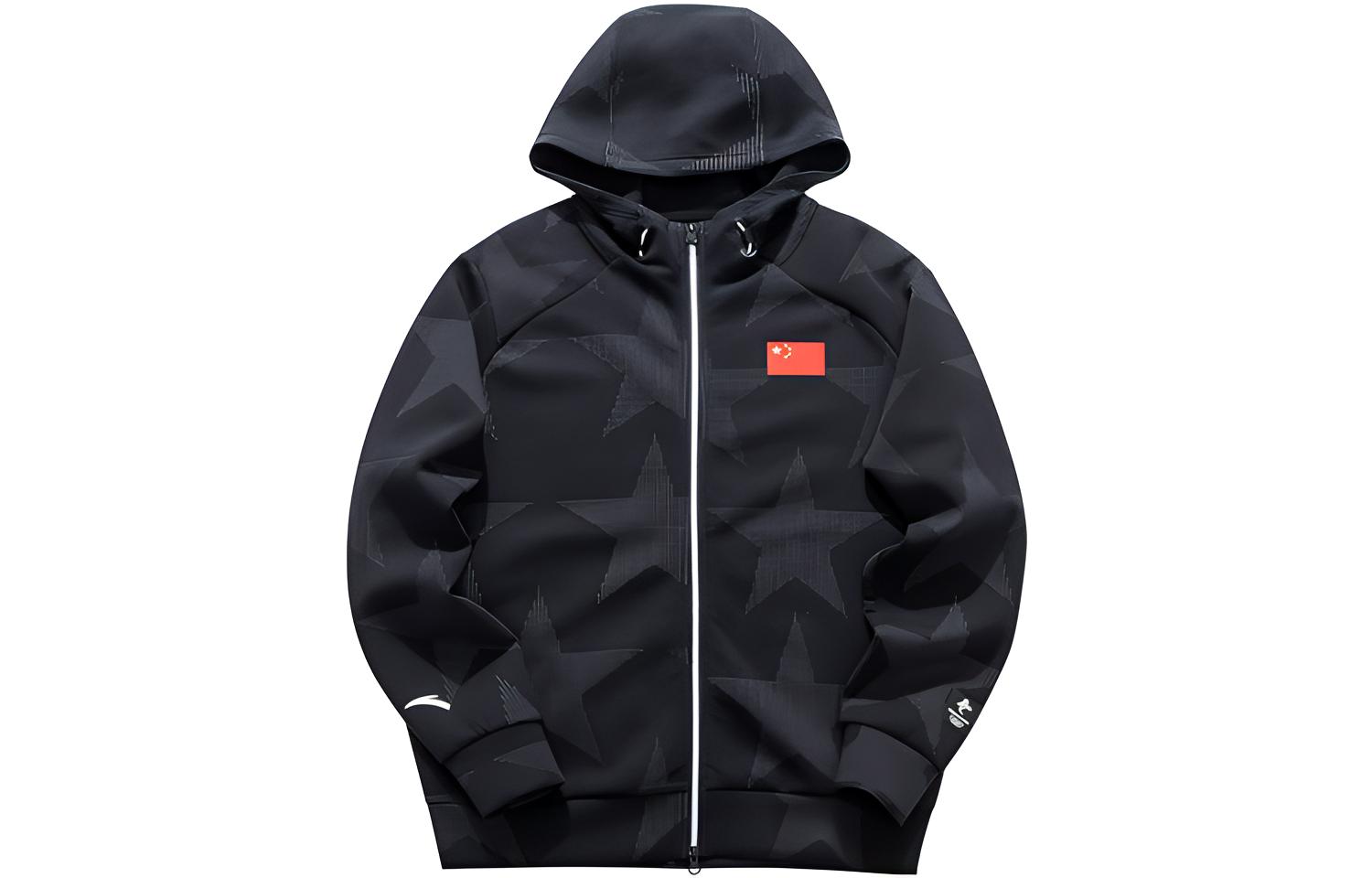 Anta Logo Printed Sports Hoodie Jacket Men’s Black 172030706-1