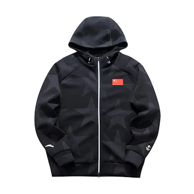 Anta Logo Printed Sports Hoodie Jacket Men’s Black 172030706-1