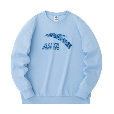 Anta Logo Pullover Sweatshirt Unisex Sky Blue 952338707-1