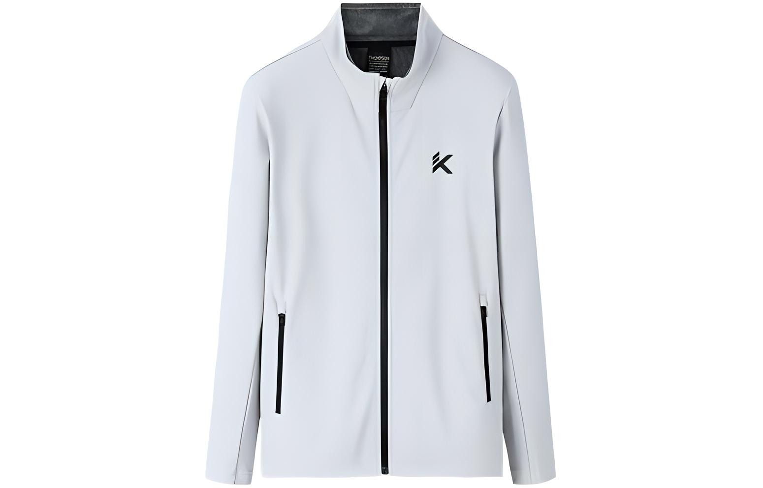 Anta Long-Sleeve Stand Collar Jacket - Floating Cloud Gray 152241752-1