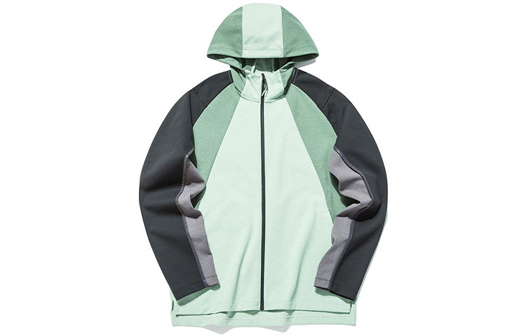 Anta Loose-Fit Windproof Colorblock Hooded Jacket in Aqua Green 152137734-1