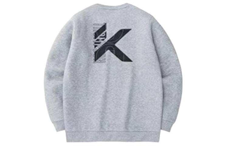 Anta Loose Fit Gray Knit Long-Sleeve Crewneck Sweatshirt 152311701-1