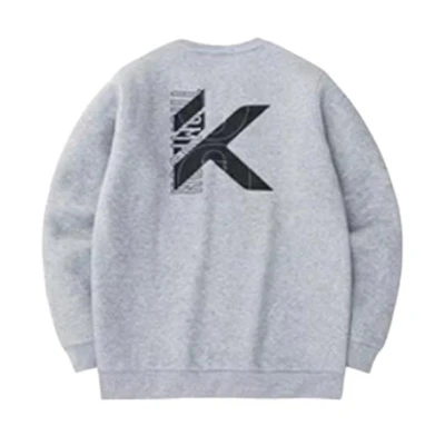 Anta Loose Fit Gray Knit Long-Sleeve Crewneck Sweatshirt 152311701-1