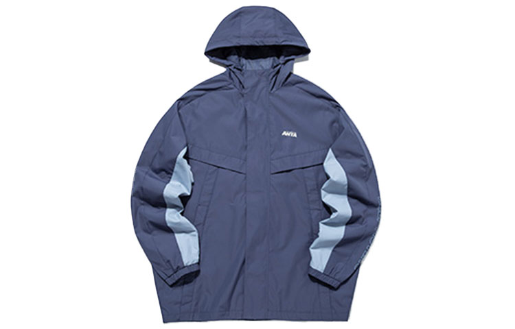 Anta Loose Fit Logo Windproof Hooded Jacket - Light Ink Blue Casual Series 952148640-2