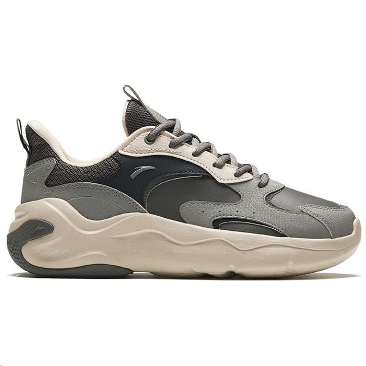 Order Anta安踏 圓頭繫帶 減震耐磨 低筒 老爹鞋 男款 灰白