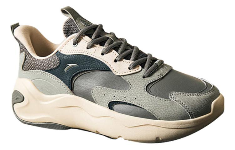 Shop Anta安踏 圓頭繫帶 減震耐磨 低筒 老爹鞋 男款 灰白