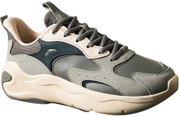 Anta安踏 圓頭繫帶 減震耐磨 低筒 老爹鞋 男款 灰白 Shop Anta安踏 圓頭繫帶 減震耐磨 低筒 老爹鞋 男款 灰白