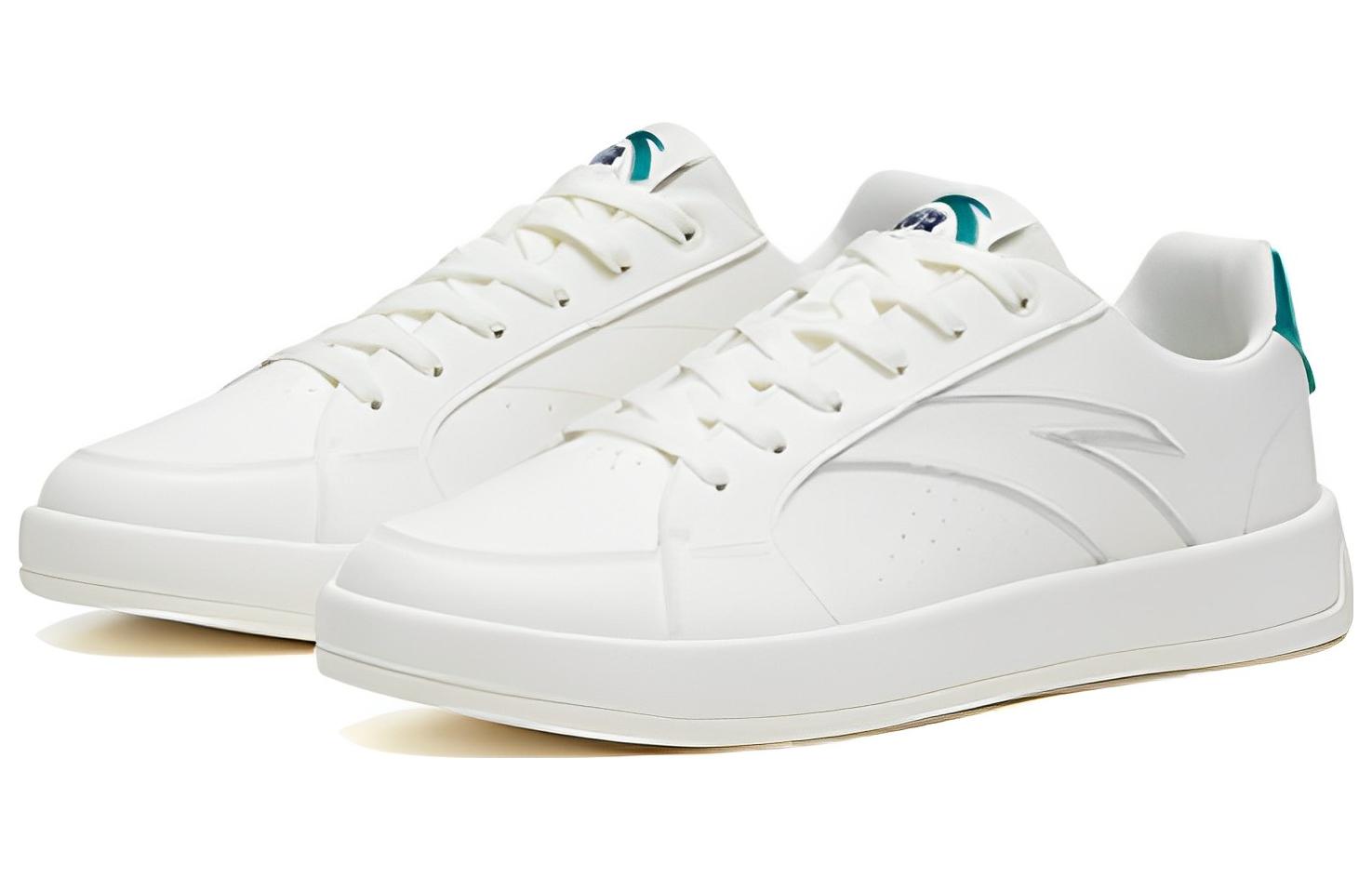 Lookbook 安踏防滑耐磨低幫板鞋男款白綠