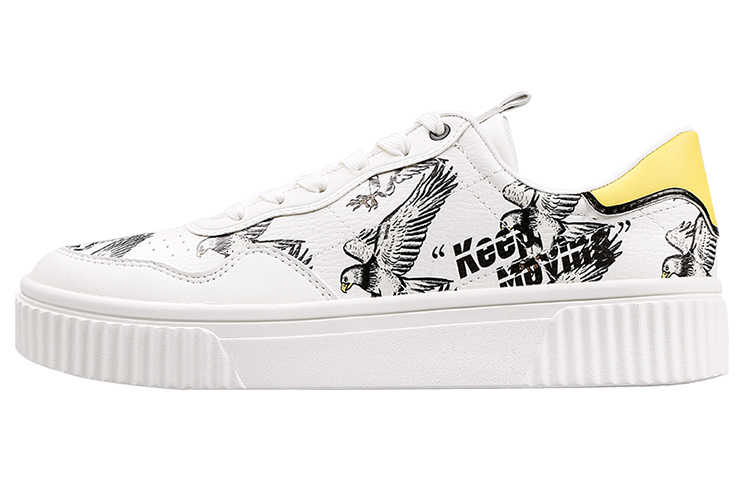 Anta Low-Top Skateboard Sneaker 'White Black Yellow' 111948023R-3