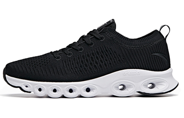 Anta Low-Top Sport Sneakers Breathable Mesh Weave 'Black White' 11925584-2