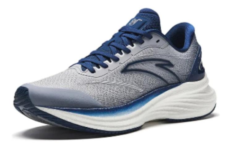 Order 安踏 圓頭綁帶 減震耐磨 低幫 跑步鞋 男款 灰藍