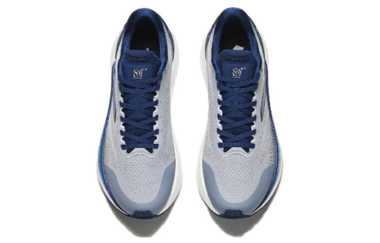 Lookbook 安踏 圓頭綁帶 減震耐磨 低幫 跑步鞋 男款 灰藍