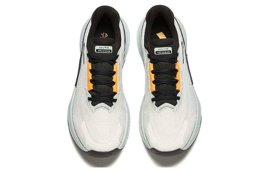 Lookbook 安踏 圓頭繫帶 減震耐磨 低幫 訓練鞋 男款 白綠色