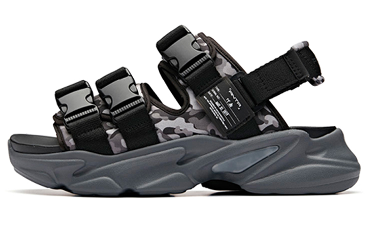Anta Magic Tape Comfort Thick Sole Sandal 'Black Grey' 11928882-5