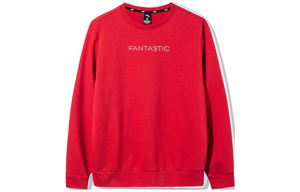 Anta Maple Red Logo Print Pullover Sweatshirt - Lifestyle Series 95738719-3