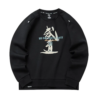 Anta Martial Arts Graphic Sweatshirt Pullover Couples Edition - Black 952217706-2