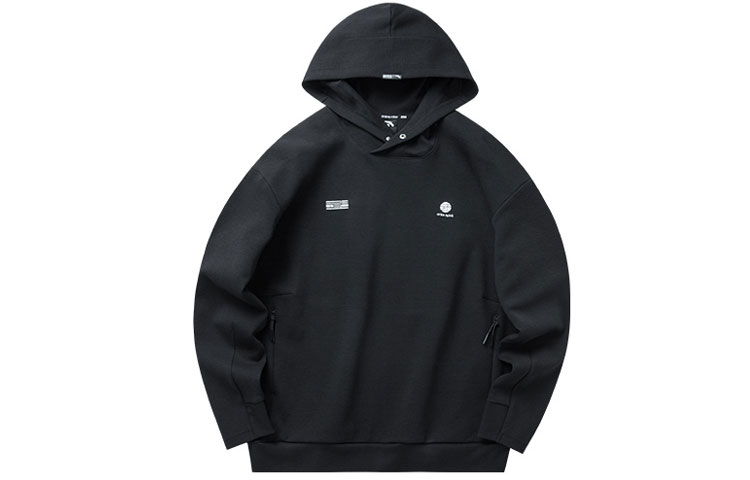 Anta Martial Arts Logo Print Pullover Sweatshirt Men’s Basic Black 952217708-4