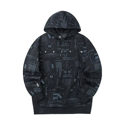Anta Men’s Pullover Sweatshirt Full Letter Print Black 152237731-3