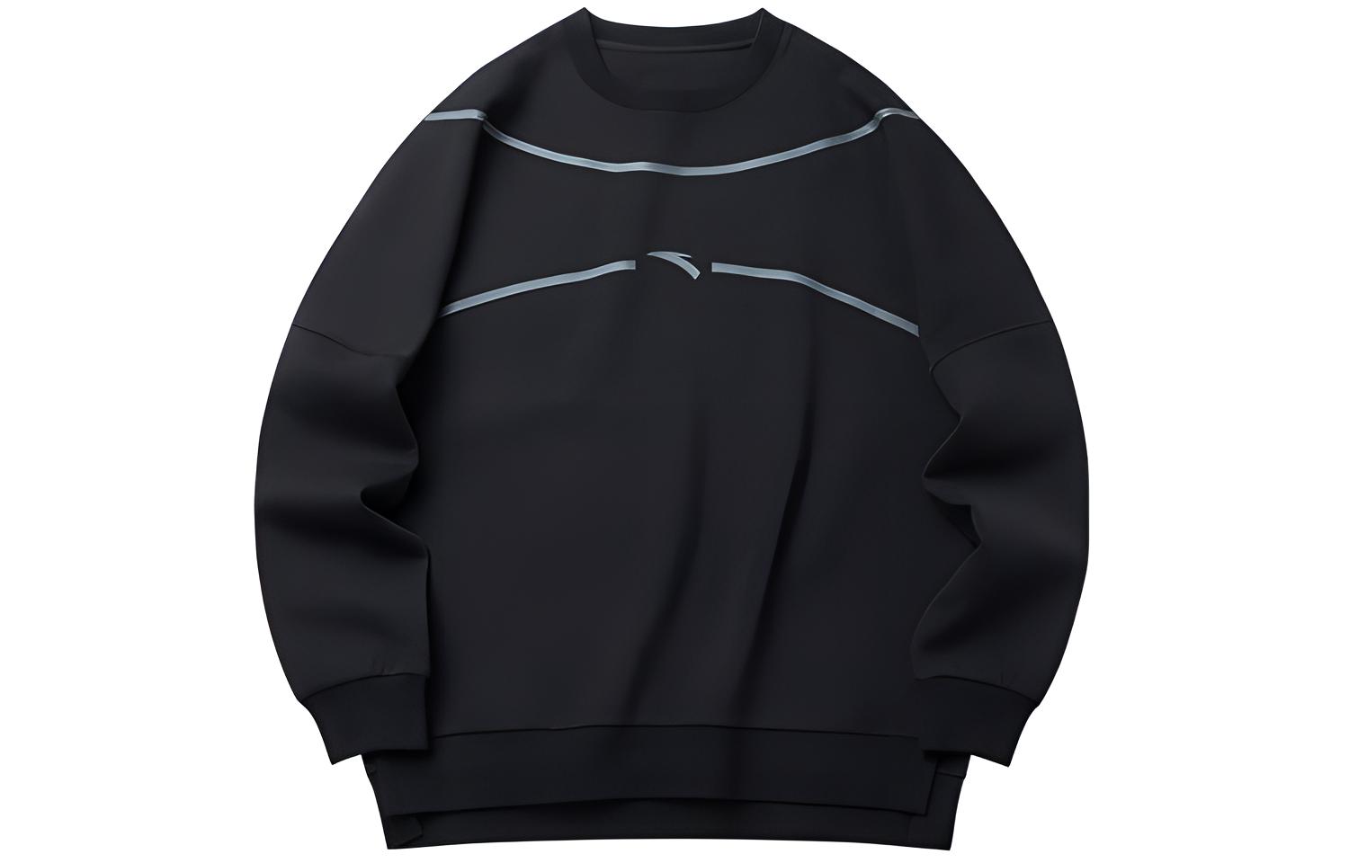 Anta Mesh Panel Pullover Sweatshirt Unisex Black 172141701R-2