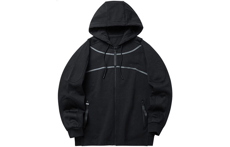 Anta Mesh Panel Zipper Hoodie Jacket Unisex Black 172141710R-2