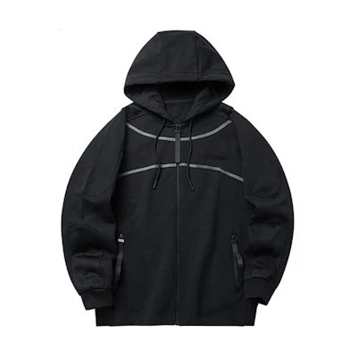 Anta Mesh Panel Zipper Hoodie Jacket Unisex Black 172141710R-2