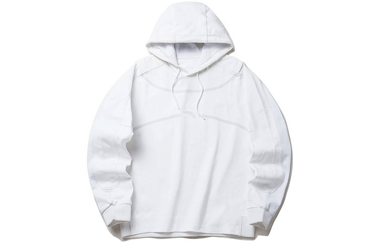 Anta Mesh Patchwork Pullover Hoodie Unisex - White 172141702R-1