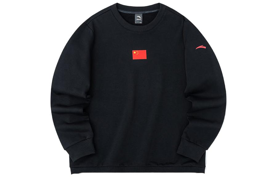 Anta National Flag Logo Crewneck Sweatshirt Unisex - Black 172250701-2