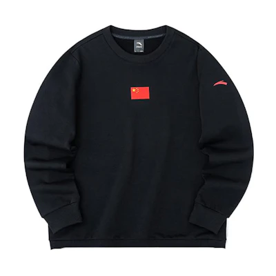 Anta National Flag Logo Crewneck Sweatshirt Unisex - Black 172250701-2