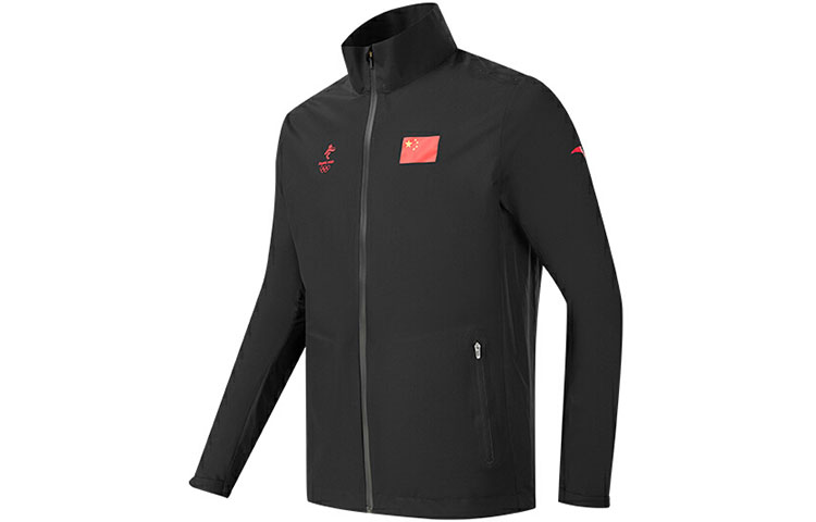 Anta National Flag Series Black Zip Jacket with Logo Print 152150603-2